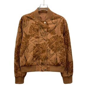 Hermes 2022 Brown Printed Cotton Single-Breasted Reversible Bomber Jacket